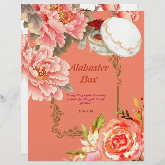 Alabaster Box Poem-gepersonaliseerd papier (Voorkant / Achterkant)