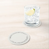 Alabaster · Eenvoudige bruiloft Ronde Kartonnen Onderzetter (Insitu)