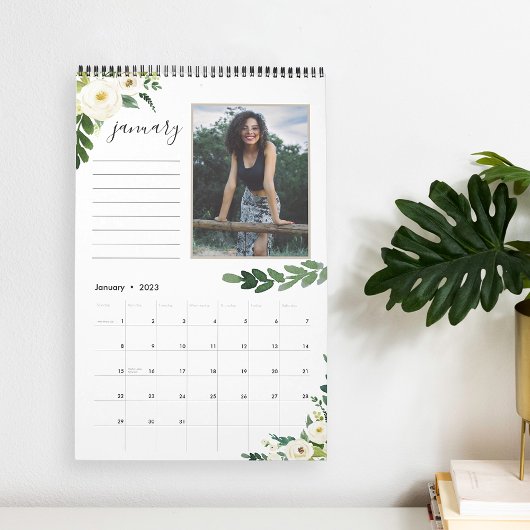 Alabaster Floral | 12 Fotokalender met notities Kalender
