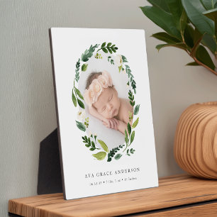 Alabaster Floral Baby Foto Fotoplaat