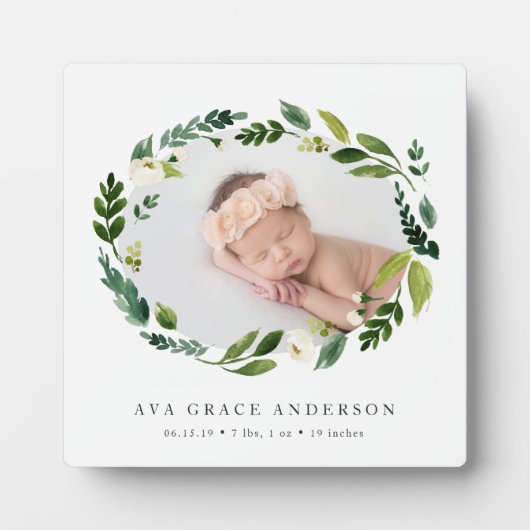 Alabaster Floral Baby Foto Fotoplaat (Voorkant)