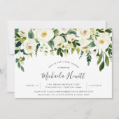 Alabaster Floral Baby shower Invitation Kaart (Voorkant)