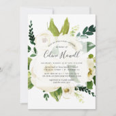 Alabaster Floral Baby shower Invitation Kaart (Voorkant)