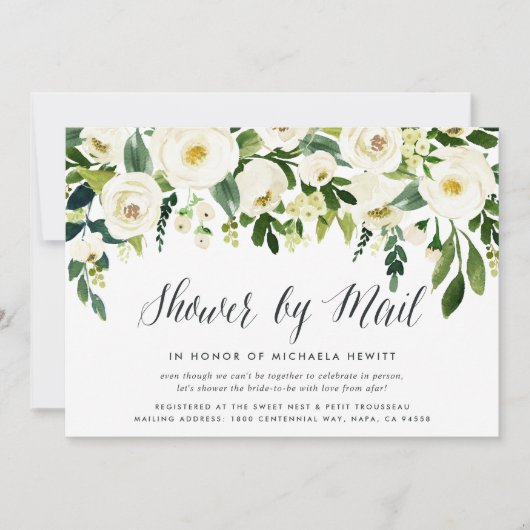 Alabaster Floral Bridal of Baby shower per post Kaart (Voorkant)