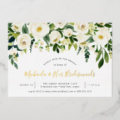 Alabaster Floral Bridesmaids Brunch Folie Uitnodiging (Voorkant)
