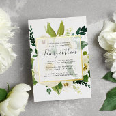 Alabaster Floral Engagement Party Gold Folie Uitnodiging