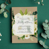 Alabaster Floral Engagement Party Gold Folie Uitnodiging