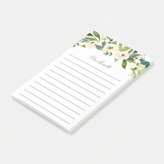 Alabaster Floral - Gepersonaliseerd Post-it® Notes (Schuin)