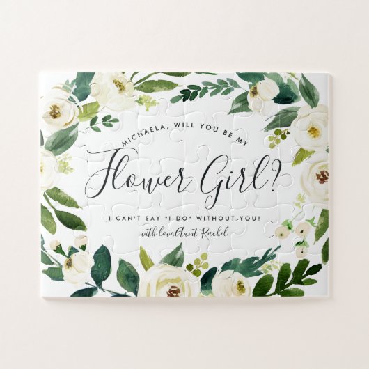 Alabaster Floral | Gepersonaliseerd worden Mijn Bl Legpuzzel (Horizontaal)