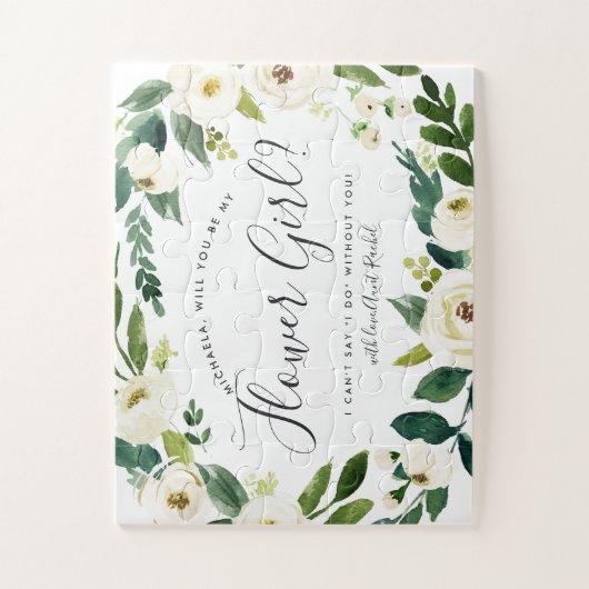 Alabaster Floral | Gepersonaliseerd worden Mijn Bl Legpuzzel (Verticaal)