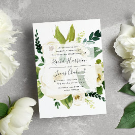 Alabaster Floral | Groene & Witte Botanische Bruil Kaart