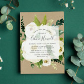 Alabaster Floral Kraft Baby shower Kaart