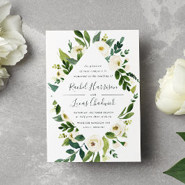 Alabaster Floral Lijst Weddenschap Kaart