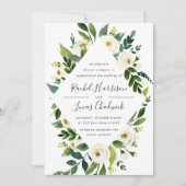 Alabaster Floral Lijst Weddenschap Kaart (Voorkant)