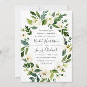 Alabaster Floral Lijst Weddenschap Kaart (Voorkant)