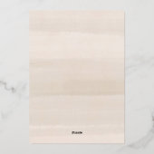 Alabaster Floral Lijst Wedding Gold Folie Uitnodiging (Achterkant)