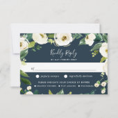 Alabaster Floral Meal Choice RSVP-kaart RSVP Kaartje (Voorkant)