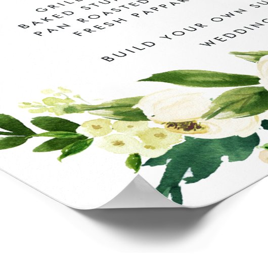 Alabaster Floral Menu Sign Poster (Hoek)