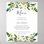 Alabaster Floral Menu Sign Poster (Voorkant)