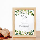 Alabaster Floral Menu Sign Poster