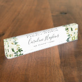 Alabaster Floral Naambordje (Zijkant)