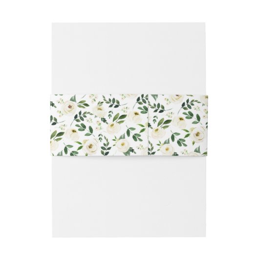 Alabaster Floral Pattern Uitnodigingen Wikkel (Achterkant Voorbeeld)