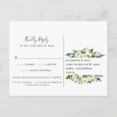 Alabaster Floral RSVP-Briefkaart met keuze uit maa Uitnodiging Briefkaart (Achterkant)