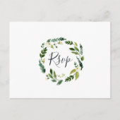 Alabaster Floral RSVP-Briefkaart met keuze uit maa Uitnodiging Briefkaart (Voorkant)