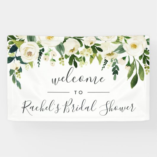 Alabaster Floral Shower Welkom Spandoek (Horizontaal)