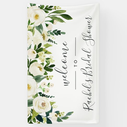 Alabaster Floral Shower Welkom Spandoek (Verticaal)