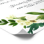 Alabaster Floral Signature Cocktail Menu Sign. Poster (Hoek)