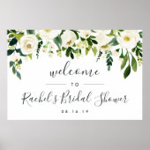 Alabaster Floral Vrijgezellenfeest Welkom Poster (Voorkant)