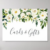 Alabaster Floral Weddenschappen en cadeaubonnen Poster (Voorkant)