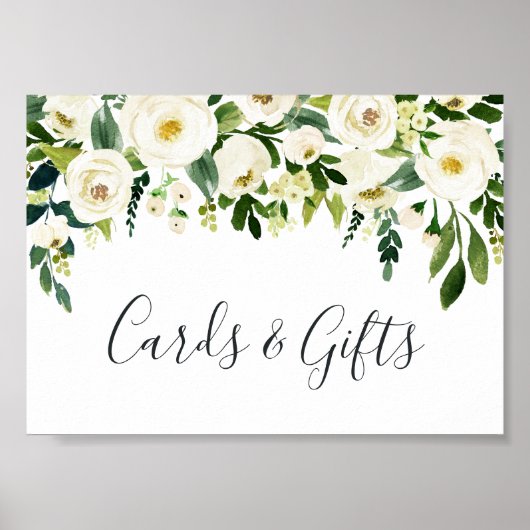 Alabaster Floral Weddenschappen en cadeaubonnen Poster (Voorkant)