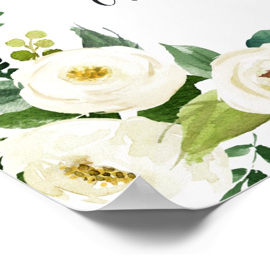 Alabaster Floral Wedding Ceremony Seating Poster (Hoek)