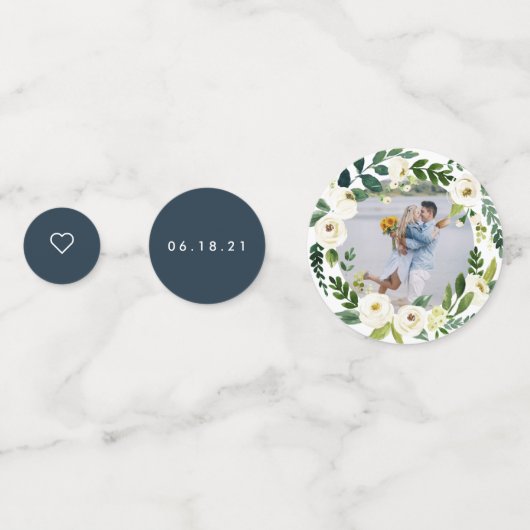 Alabaster Floral Wedding Confetti (Achterkanten)