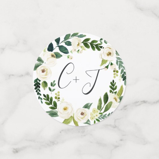 Alabaster Floral Wedding Confetti (Kleine voorkant)