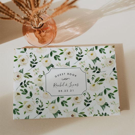Alabaster Floral Wedding Gastenboek