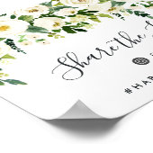 Alabaster Floral Wedding Hashtag Poster (Hoek)