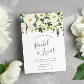 Alabaster Floral Wedding Invitation Kaart