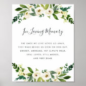 Alabaster Floral Wedding Memorial Sign Poster (Voorkant)