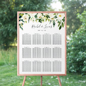 Alabaster Floral Wedding Seating Chart Poster