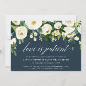 Alabaster Floral Wedding Uitstel Aankondiging (Voorkant)