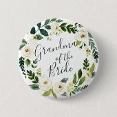 Alabaster Floral Wreath Grandma van de Bride Ronde Button 5,7 Cm (Voorkant)
