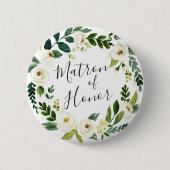 Alabaster Floral Wreath Matron of Honor Ronde Button 5,7 Cm (Voorkant)