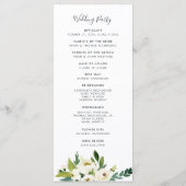 Alabaster Floral Wreath Wedding Ceremony Programme Programmakaart (Achterkant)