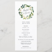 Alabaster Floral Wreath Wedding Ceremony Programme Programmakaart (Voorkant)