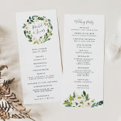 Alabaster Floral Wreath Wedding Ceremony Programme Programmakaart