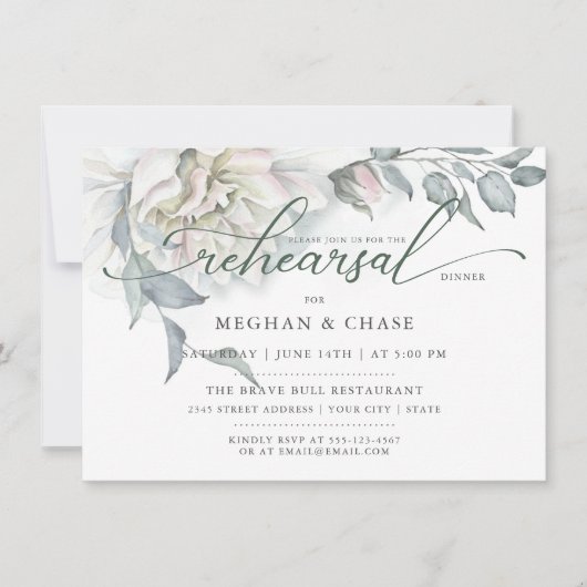 Alabaster Garden Floral Waterverf Kaart (Voorkant)