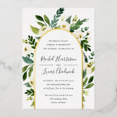 Alabaster | Groene en witte pleisters Folie Uitnodiging (Voorkant)